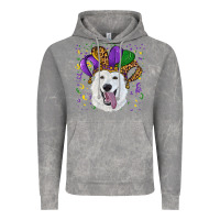 Cloud Rock mardi gras hat  white shepherd Vintage Hoodie - RanaPortraitStore