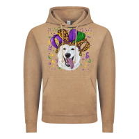 Vintage Coffee mardi gras hat  white shepherd Vintage Hoodie - RanaPortraitStore