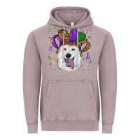 Vintage Zinc mardi gras hat  white shepherd Vintage Hoodie - RanaPortraitStore