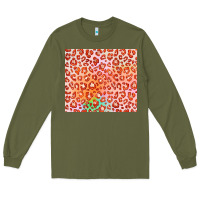 Army Green orange leopard glitter Long Sleeve Tee - JahusDesignShop