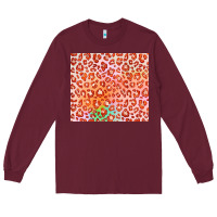 Burgundy orange leopard glitter Long Sleeve Tee - JahusDesignShop
