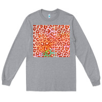 Heather Grey orange leopard glitter Long Sleeve Tee - JahusDesignShop