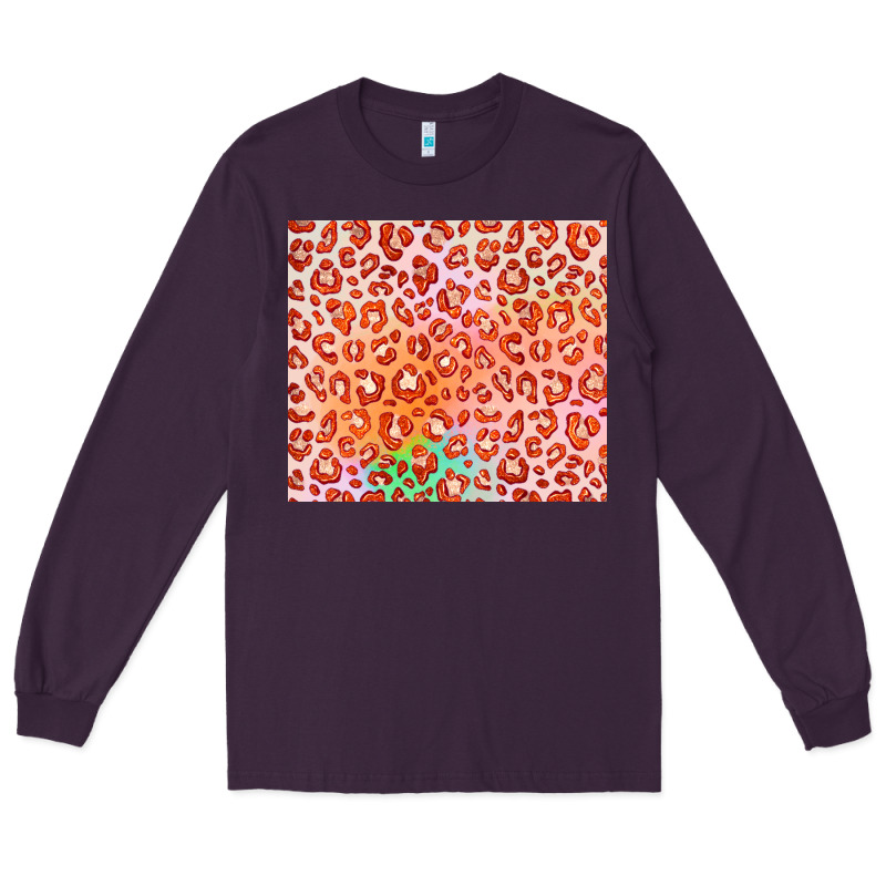 Orange Leopard Glitter Long Sleeve Tee by JahusDesignShop | Teevron