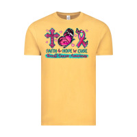 Vintage Mustard Faith Hope Cure Breast Cancer Awareness Vintage Tee - texasbilliewilder
