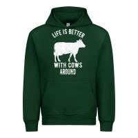 Forest Green Life Is Better With Cows Around Urban Hoodie - Bettercallsaul