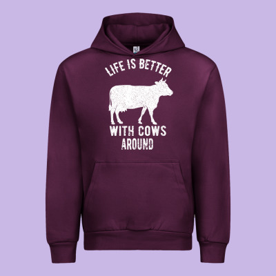 Life Is Better With Cows Around Urban Hoodie Designed By Bettercallsaul