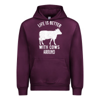 Mauve Wine Life Is Better With Cows Around Urban Hoodie - Bettercallsaul