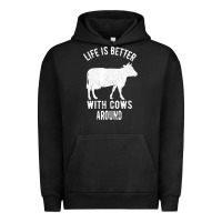 Pigment Black Life Is Better With Cows Around Urban Hoodie - Bettercallsaul