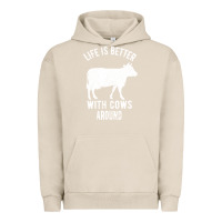 Pigment French Oak Life Is Better With Cows Around Urban Hoodie - Bettercallsaul
