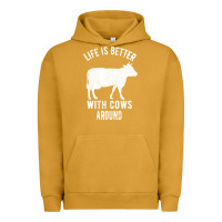 Pigment Peanut Butter Life Is Better With Cows Around Urban Hoodie - Bettercallsaul