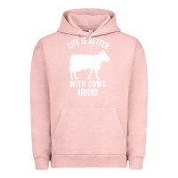 Pigment Salmon Life Is Better With Cows Around Urban Hoodie - Bettercallsaul