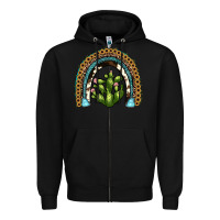 Black cactus rainbow Zipper Hoodie - JahusDesignShop