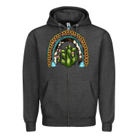 Charcoal Heather cactus rainbow Zipper Hoodie - JahusDesignShop