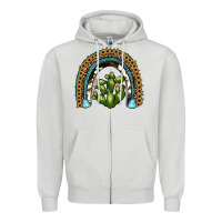 Dove Grey cactus rainbow Zipper Hoodie - JahusDesignShop