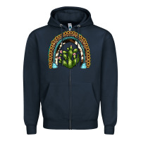 Navy cactus rainbow Zipper Hoodie - JahusDesignShop