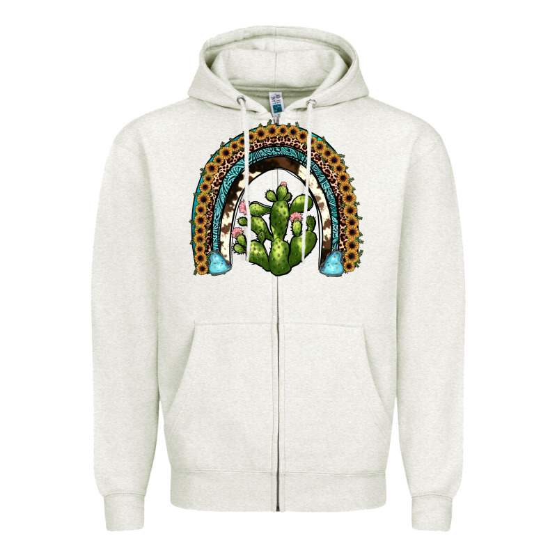 Cactus Rainbow Zipper Hoodie by JahusDesignShop | Teevron