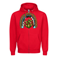 Red cactus rainbow Zipper Hoodie - JahusDesignShop