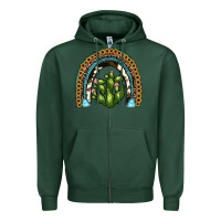 Sports Green cactus rainbow Zipper Hoodie - JahusDesignShop