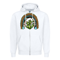 White cactus rainbow Zipper Hoodie - JahusDesignShop