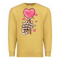 Antique Gold skeleton hand with sugar valentines day Premium Sweatshirt - MaliasSmallBusiness