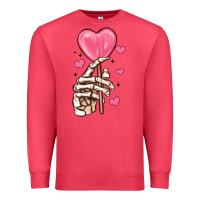 Cardinal skeleton hand with sugar valentines day Premium Sweatshirt - MaliasSmallBusiness