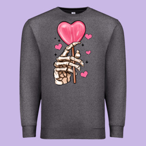 Skeleton Hand With Sugar Valentines Day Premium Sweatshirt Designed By Maliassmallbusiness