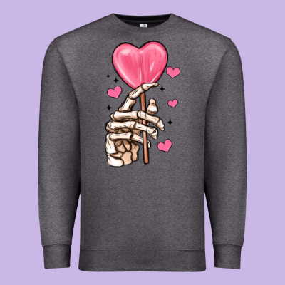 Skeleton Hand With Sugar Valentines Day Premium Sweatshirt Designed By Maliassmallbusiness