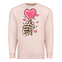 Pale Pink skeleton hand with sugar valentines day Premium Sweatshirt - MaliasSmallBusiness