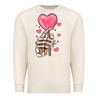 Sandshell skeleton hand with sugar valentines day Premium Sweatshirt - MaliasSmallBusiness