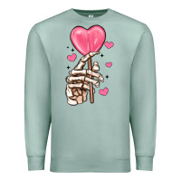 Seafoam skeleton hand with sugar valentines day Premium Sweatshirt - MaliasSmallBusiness