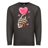 Smoke skeleton hand with sugar valentines day Premium Sweatshirt - MaliasSmallBusiness