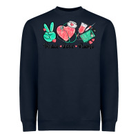 Navy peace love nurse Heavyweight Sweatshirt - texasbilliewilder