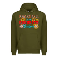 Army Green baseball is my favorite season Premium Hoodie - BundleAndBundleShop
