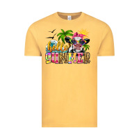 Vintage Mustard hello summer cow Vintage Tee - Zillion Design Studio