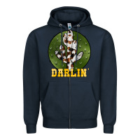 Navy cowhide darlin Zipper Hoodie - JahusDesignShop