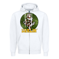 White cowhide darlin Zipper Hoodie - JahusDesignShop