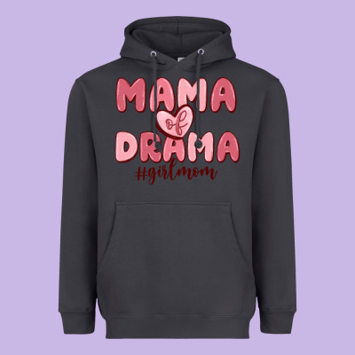 Mama Of Drama Girl Mom Heavyweight Hoodie Designed By Maliassmallbusiness