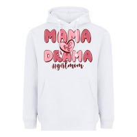 White mama of drama girl mom Heavyweight Hoodie - MaliasSmallBusiness