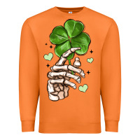 Carrot skeleton hand with shamrock st patrick s day Premium Sweatshirt - MaliasSmallBusiness