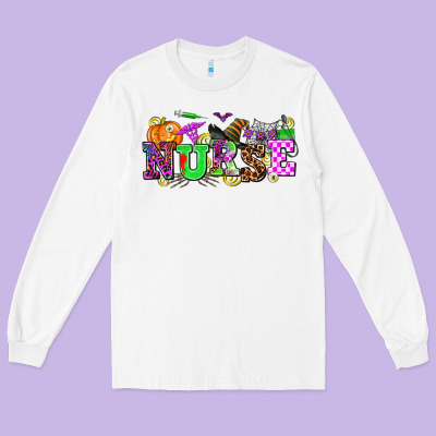 Halloween Nurse Long Sleeve Tee Designed By Adodesignshop