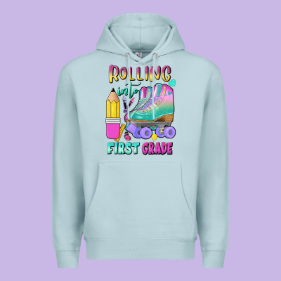 Rolling Into First Grade Premium Hoodie Designed By Bundleandbundleshop