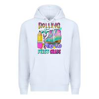 White rolling into first grade Premium Hoodie - BundleAndBundleShop