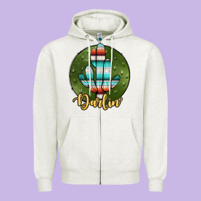 Darlin' Zipper Hoodie Designed By Jahusdesignshop
