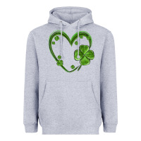 Heather Grey st patricks day shamrock heart Heavyweight Hoodie - MaliasSmallBusiness