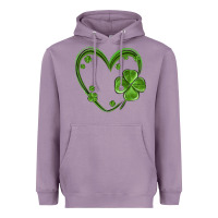 Lavender st patricks day shamrock heart Heavyweight Hoodie - MaliasSmallBusiness