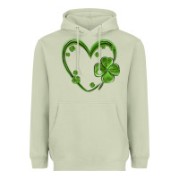 Matcha st patricks day shamrock heart Heavyweight Hoodie - MaliasSmallBusiness