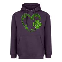 Plum st patricks day shamrock heart Heavyweight Hoodie - MaliasSmallBusiness