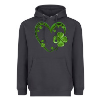Smoke st patricks day shamrock heart Heavyweight Hoodie - MaliasSmallBusiness