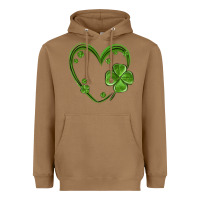 Toasted Coconut st patricks day shamrock heart Heavyweight Hoodie - MaliasSmallBusiness