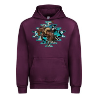 Mauve Wine western cowboy Urban Hoodie - RanaPortraitStore